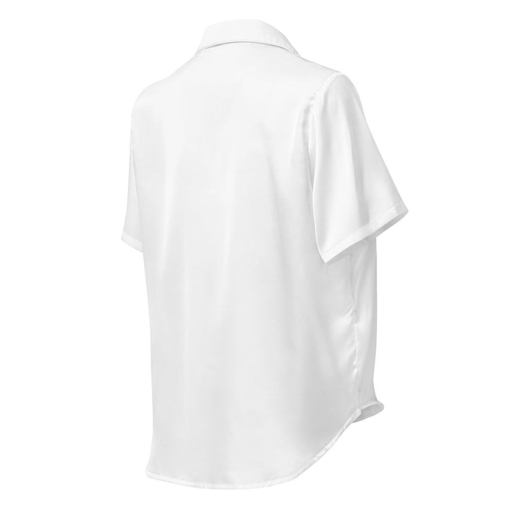 dames korte mouwen pyjama top met een luxe, zijdezacht gevoel in wit, ideaal voor slapen en loungen.